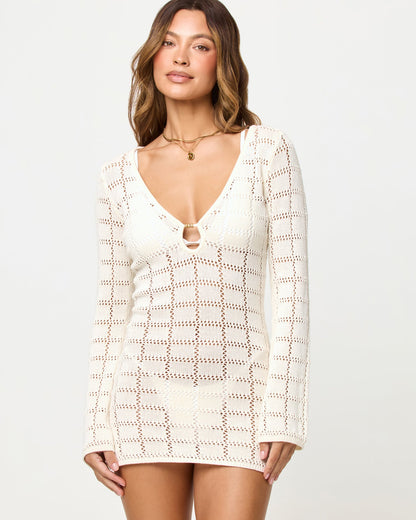 Cream Crochet Mini Dress - LSPACE Jessa Mini | LSPACE