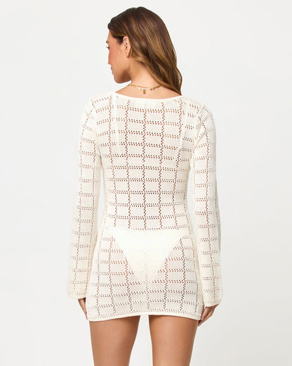 Cream Crochet Mini Dress - LSPACE Jessa Mini | LSPACE