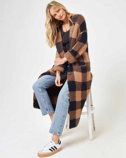 Ultra Soft Plaid Sweater Coat - LSPACE Harlow Jacket | LSPACE