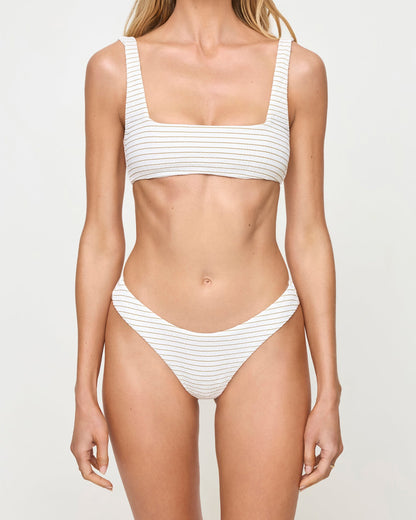 Liv Bikini Top - Lurex Stripe | LSPACE