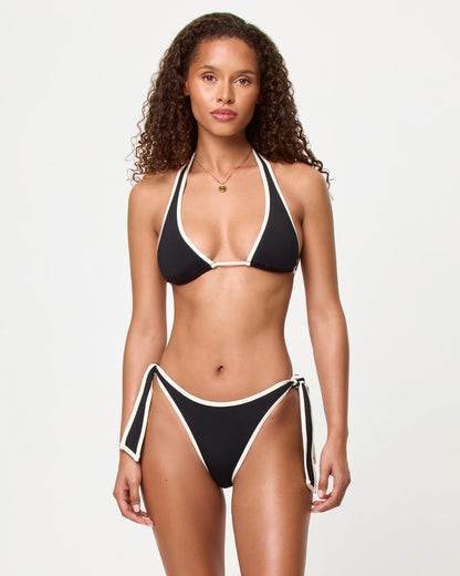 LSPACE Mac Bikini Top - Black-Cream | LSPACE