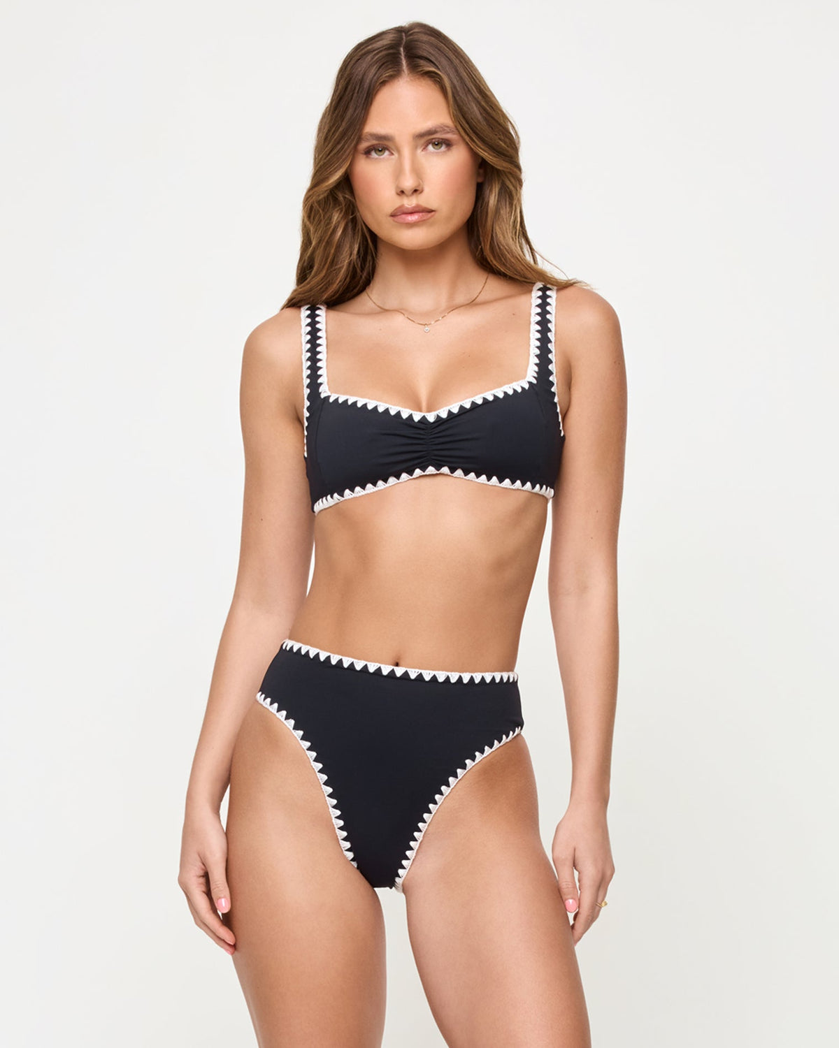 Savannah Bikini Bottom - Black-Cream | LSPACE