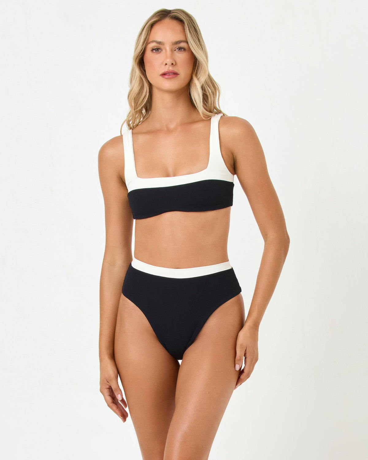 Retro High Waisted Bikini Bottoms - LSPACE Misha | LSPACE