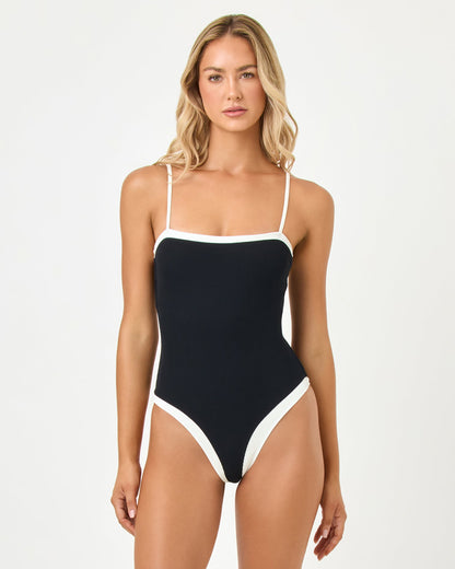 LSPACE Tess One Piece Swimsuit - Black-Cream | LSPACE