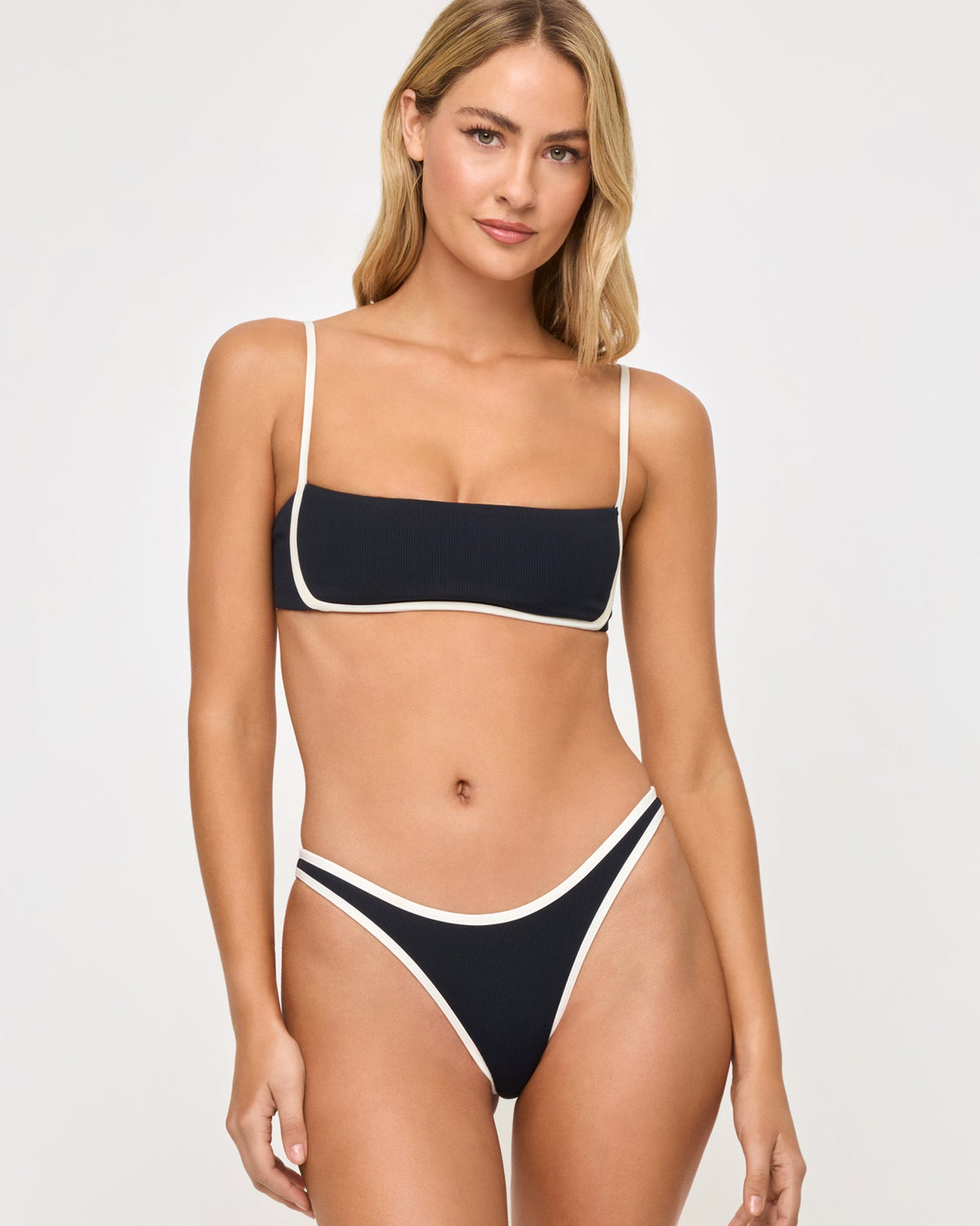 Elle Bikini Bottom - Black-Cream | LSPACE