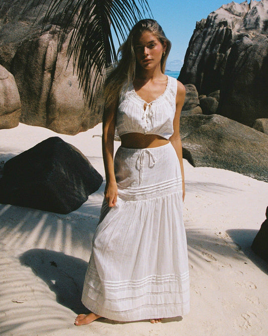 Reia White Midi Skirt - LSPACE | LSPACE