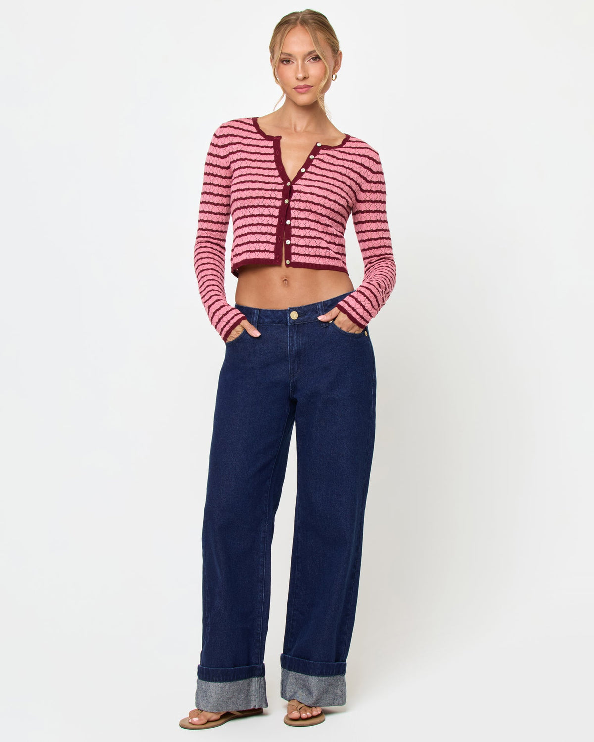 LSPACE Rosalie Cardigan - Strawberry Stripe | LSPACE