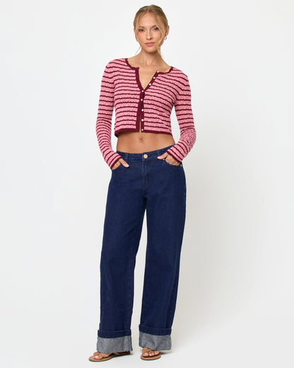 LSPACE Rosalie Cardigan - Strawberry Stripe | LSPACE