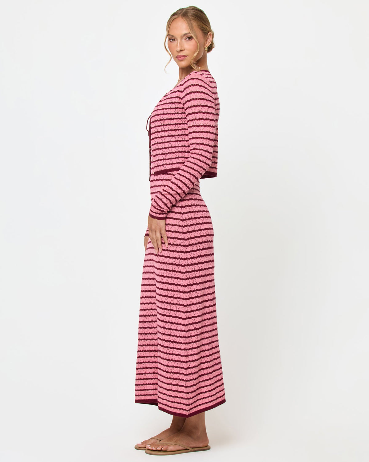 LSPACE Rosalie Cardigan - Strawberry Stripe | LSPACE