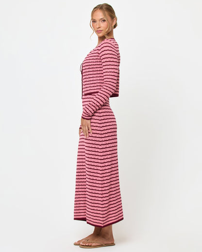 LSPACE Rosalie Cardigan - Strawberry Stripe | LSPACE