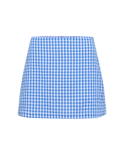 Blue Gingham Mini Skort - LSPACE Venice | LSPACE