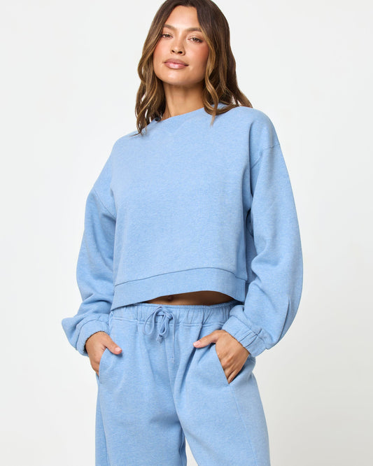 LSPACE Fleur Sweatshirt - Heather Chambray | LSPACE