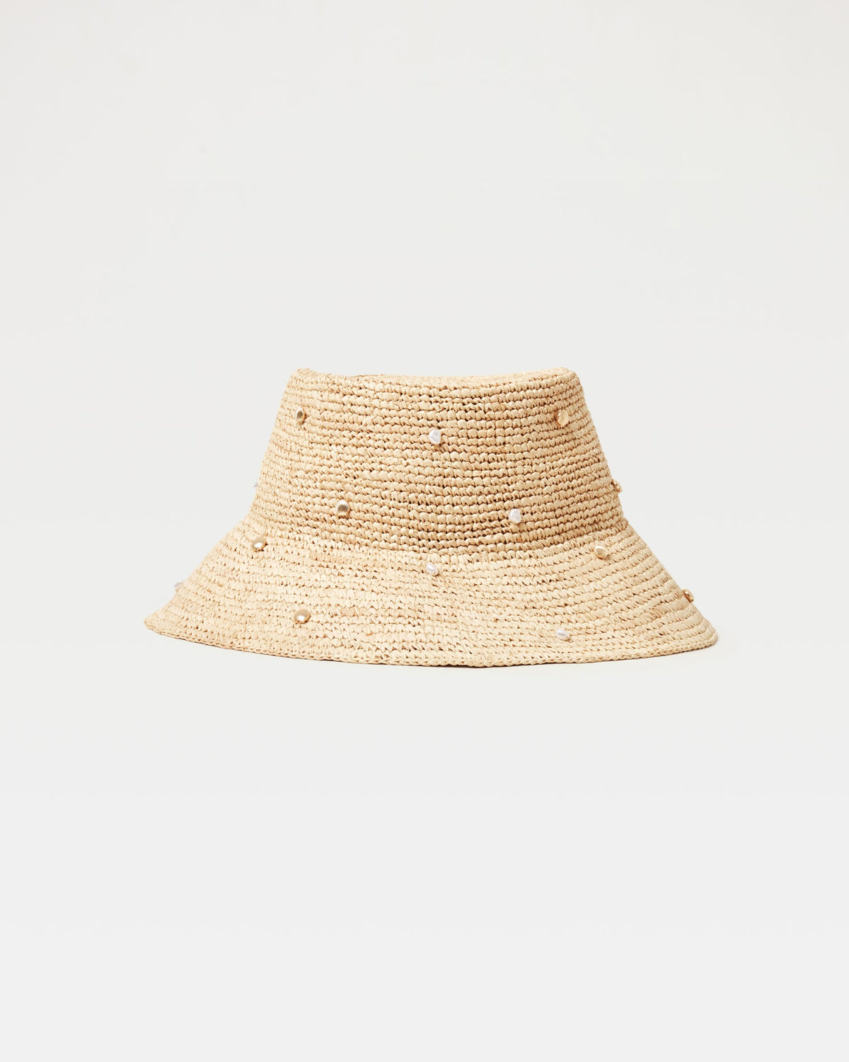 Raffia Bucket Hat with Shells & Pearls - LSPACE Carmel Island Hat | LSPACE