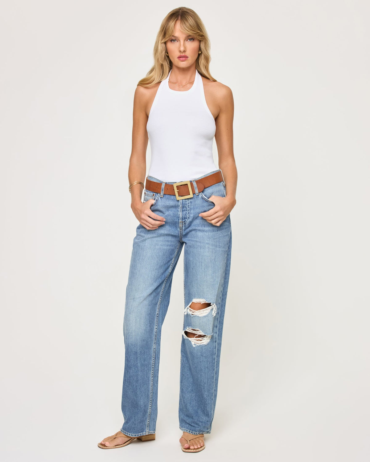 LSPACE Alyx Halter Tank - White | LSPACE