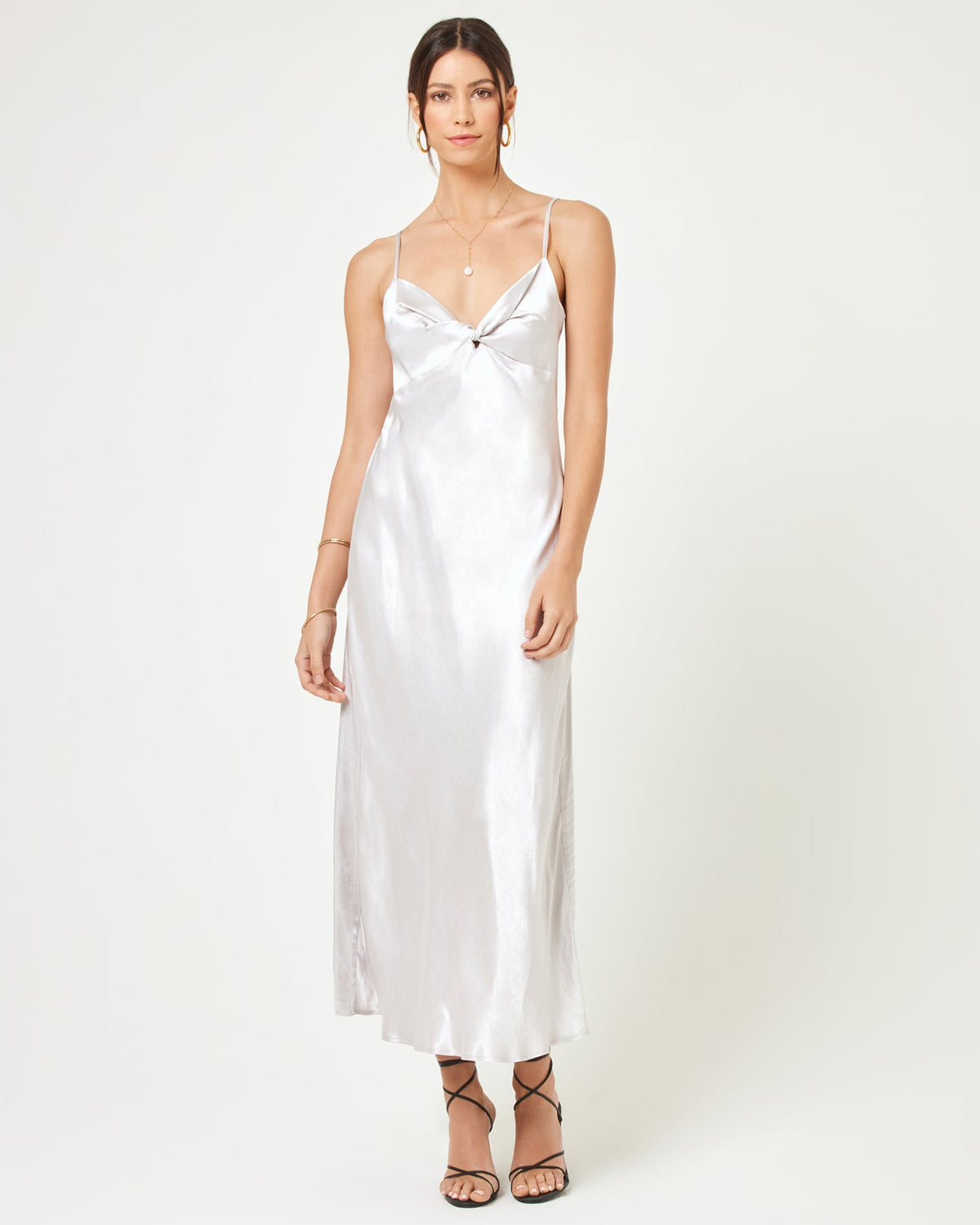 Silver Satin Midi Dress - LSPACE Joanna Dress | LSPACE