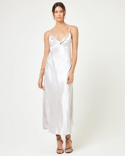 Silver Satin Midi Dress - LSPACE Joanna Dress | LSPACE