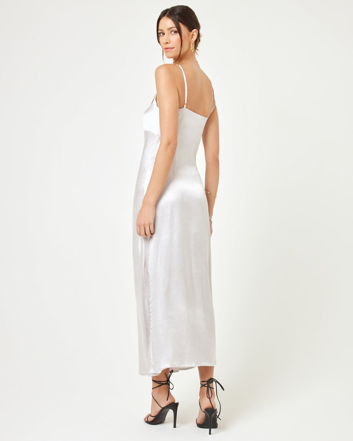 Silver Satin Midi Dress - LSPACE Joanna Dress | LSPACE