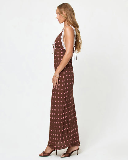 Polka Dot Maxi Dress - Brown - LSPACE Eyes On You Maxi Dress | LSPACE