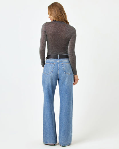 Shimmer Black Mesh Top - Long Sleeve - LSPACE | LSPACE