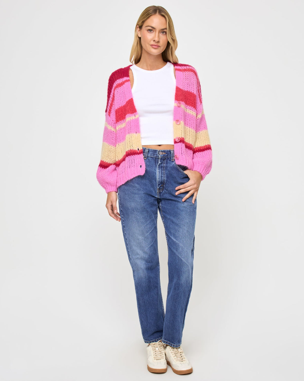 Womens Pink Knit Cardigan - LSPACE Lido Colorful Cardigan | LSPACE