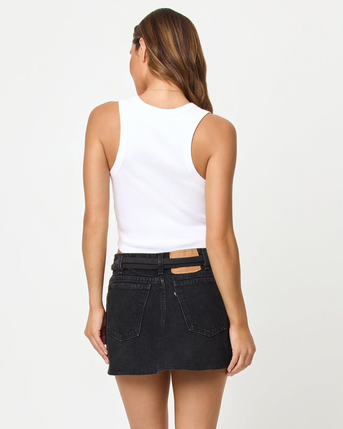 aligrace Belted Mini Skirt - Black | LSPACE