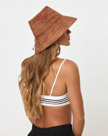 Brown Raffia Bucket Hat - LSPACE Seville | LSPACE