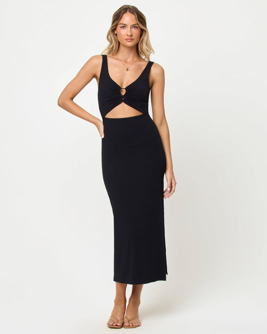 Midi Sleeveless Black Dress - LSPACE Camille Dress | LSPACE