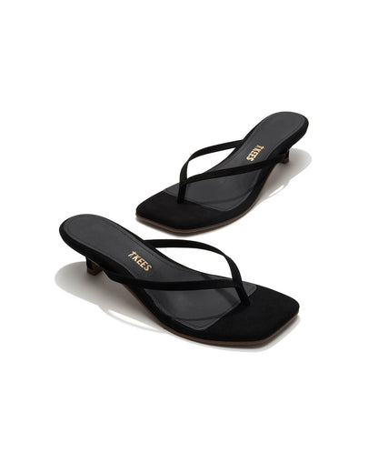TKEES Square Toe Julia Suede - Black | LSPACE